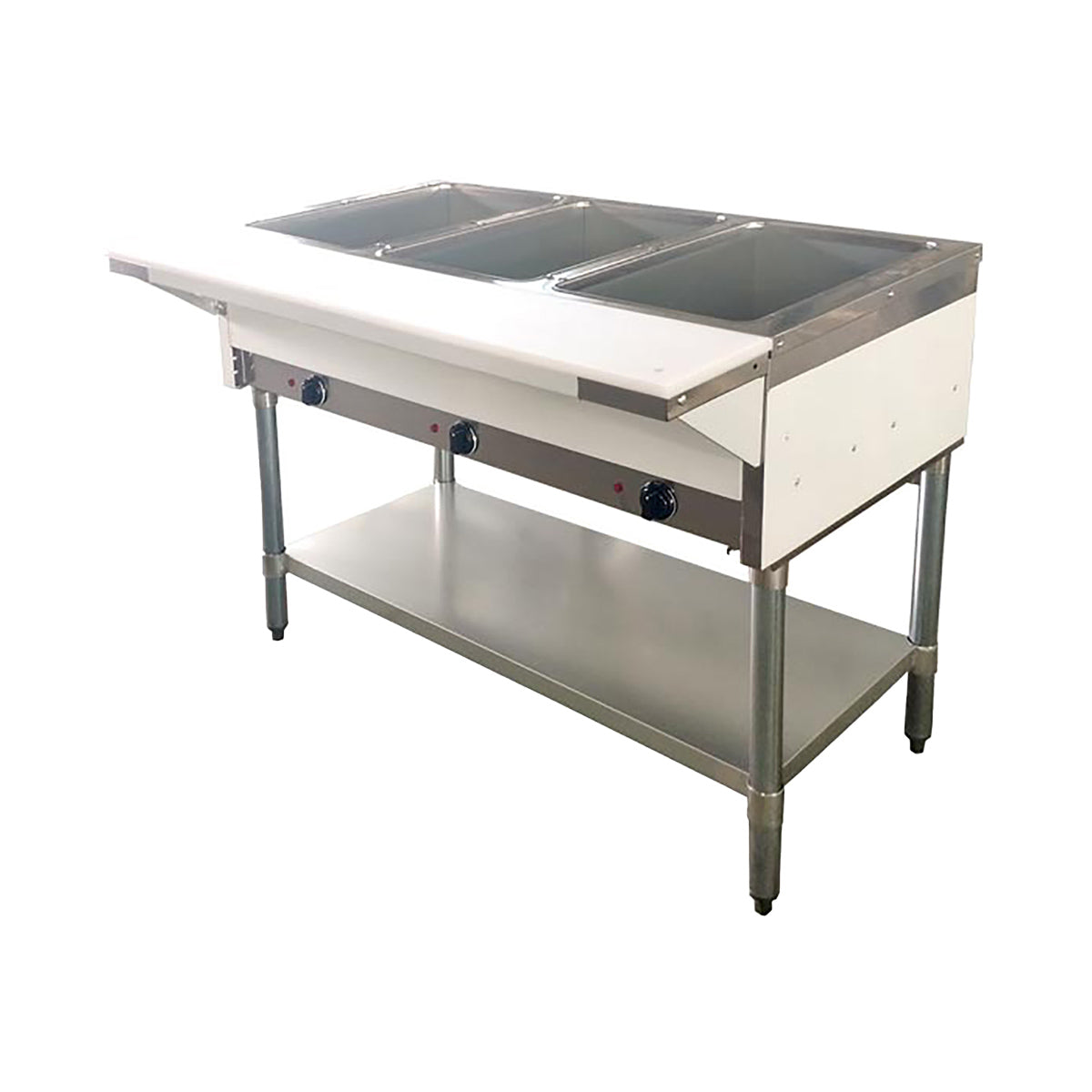 Omcan 46574 44" Electric Steam Table, (3) Open Wells