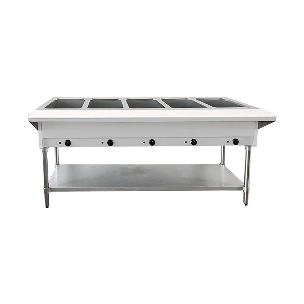 Omcan 46648 72" Electric Steam Table, (5) Open Wells