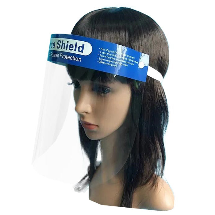 Omcan 46665 Disposable Face Shield, Head-Mounted Anti-Fog Polyethylene, 10/Bag