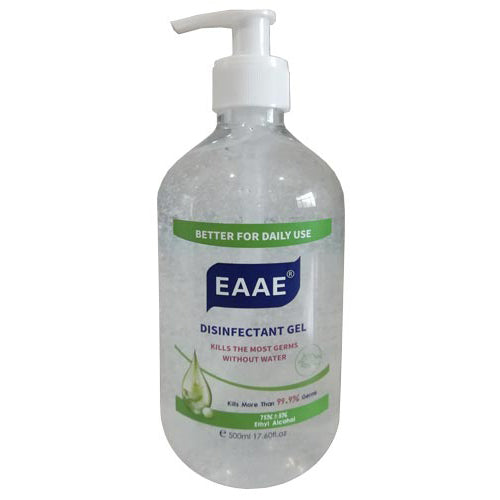 Omcan 46669 Hand Sanitizer Gel, 500 ml Clear Bottle, 75% Alcohol, Pump Dispensing