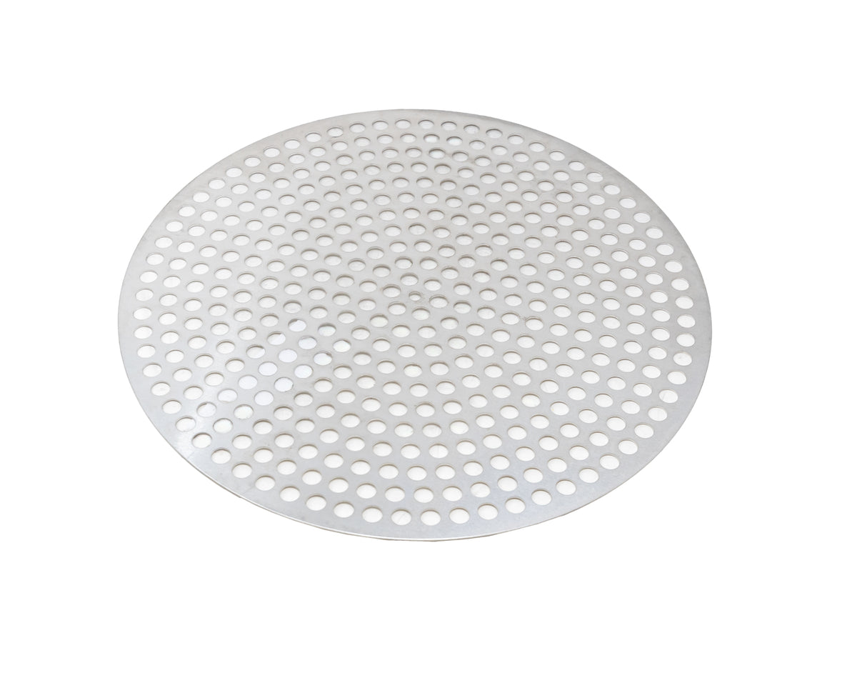 Omcan 46743 Commercial Pizza Pan, 12" Round Perforated Aluminum Tray, Ideal For High-Heat Baking | aluminum (gauge unspecified)