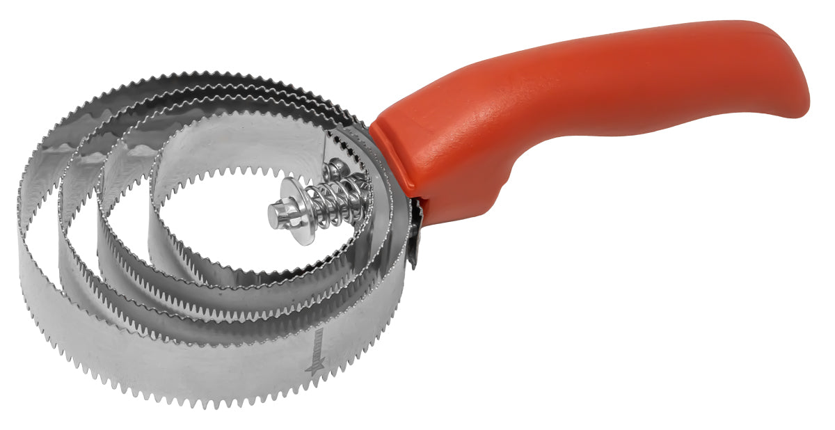 Omcan 47089 Spiral Fish Scaler, Stainless Steel Build, Red Handle, 6" Length, Commercial Grade