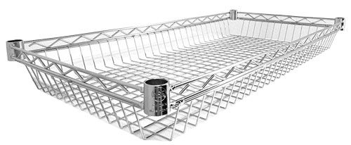 Omcan 47323 Wire Food Display Basket, Rectangular 18" x 36" x 3", Chrome Plated Construction