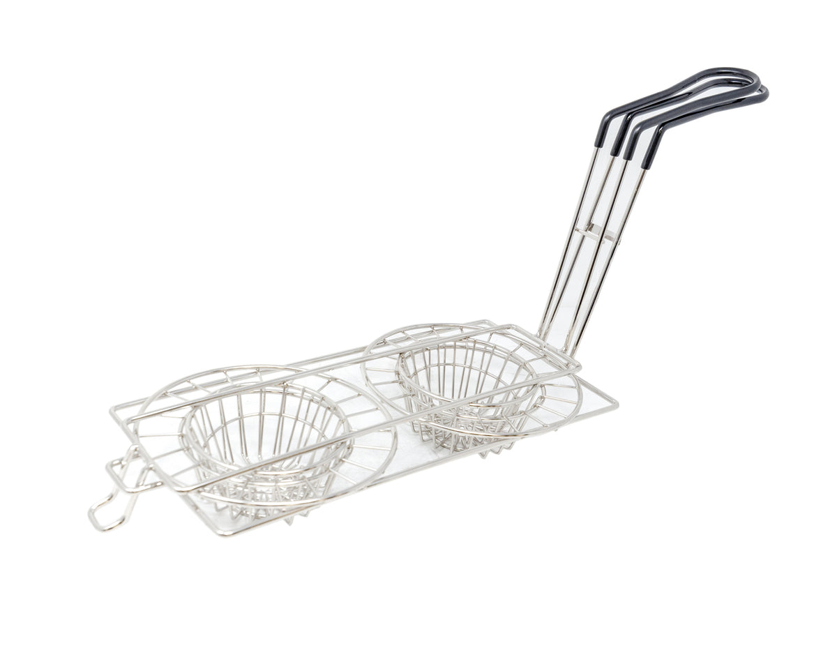 Omcan 47359 8" Double Taco Cup Fry Basket, Tortilla Warmer, Stainless Steel