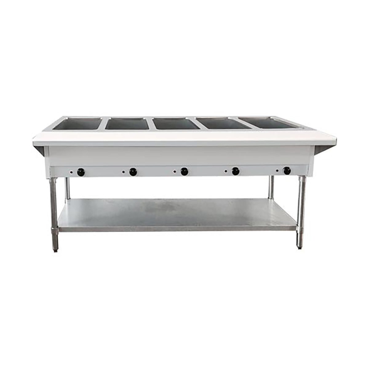 Omcan 47365 (Fw-Cn-0005-Lp) Steam Table, Lp Gas, 72"W X 30-2/5"D X 34-2/5"H