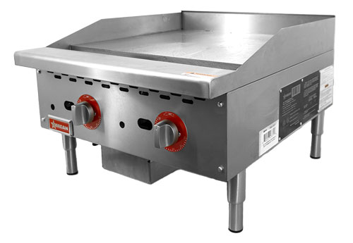 Omcan 47371 24" Countertop Thermostatic Gas Griddle, 1" Steel Plate, 56.000 BTU