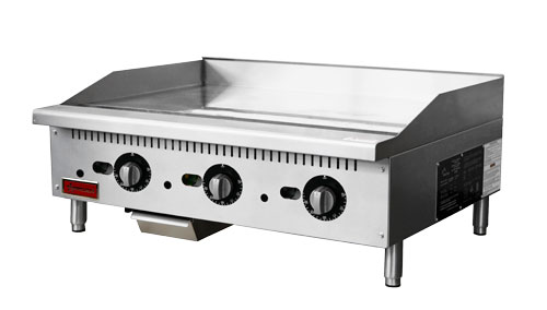 Omcan 47372 36" Countertop Thermostatic Gas Griddle, 1" Steel Plate, 84.000 BTU