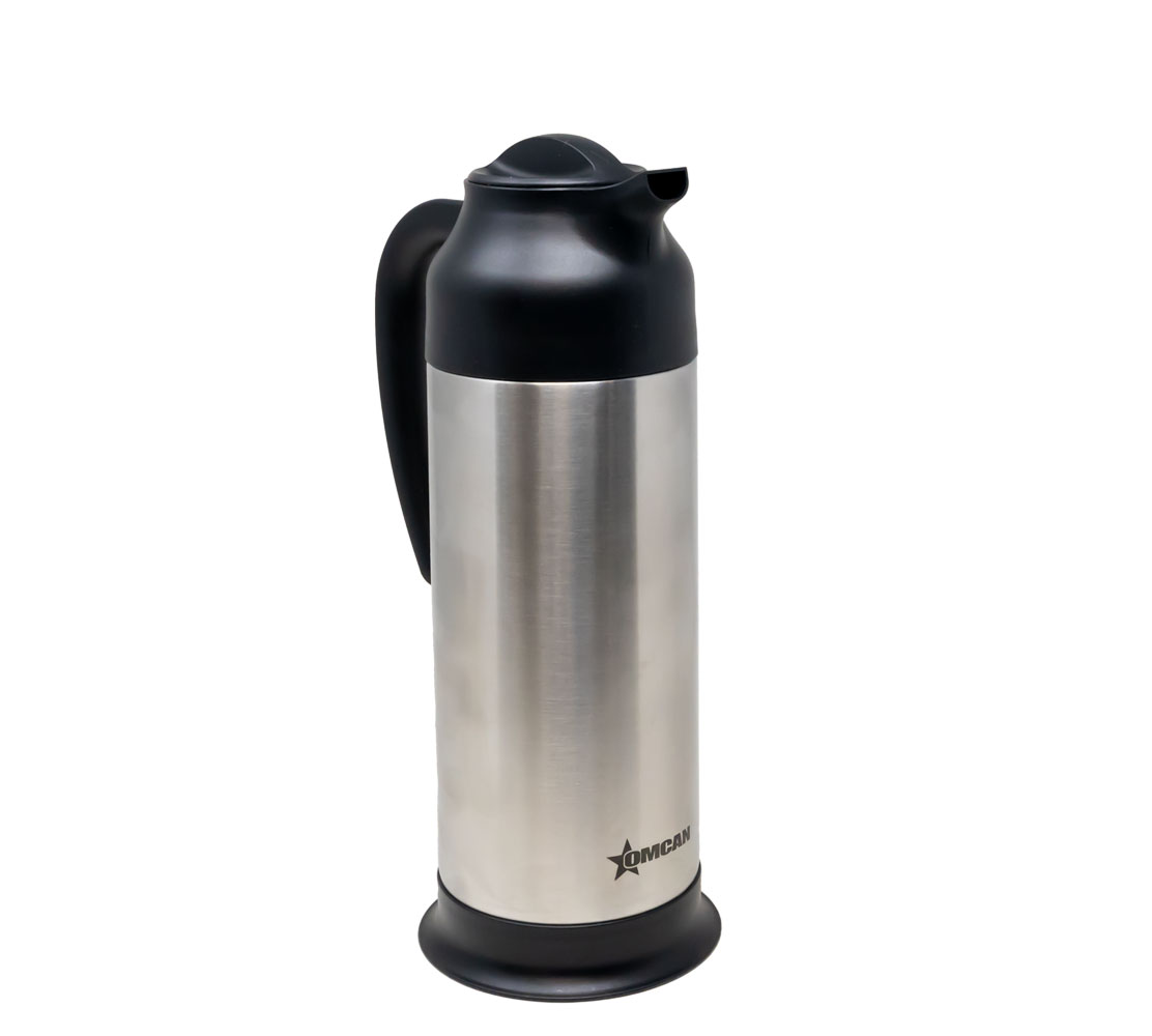 Omcan 47444 Thermal Coffee Carafe 34 oz (1 L) Double-Wall Vacuum-Insulated Stainless Steel | 33.8 - 50.0 oz (1.0 - 1.49 liters)