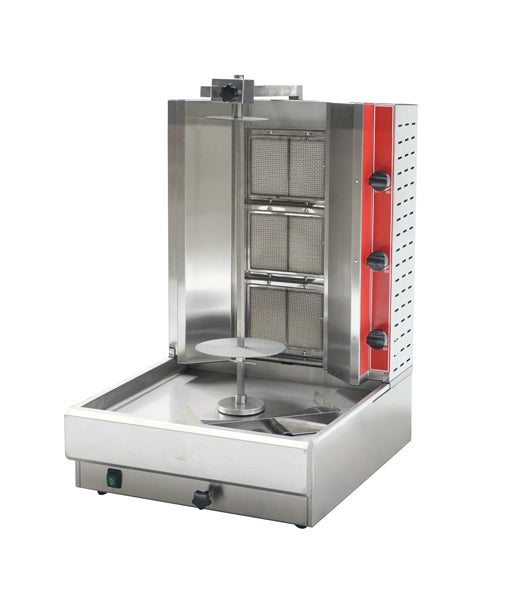 Omcan 47496 30" Gas Gyro Machine, 65 lbs, (3) Burners