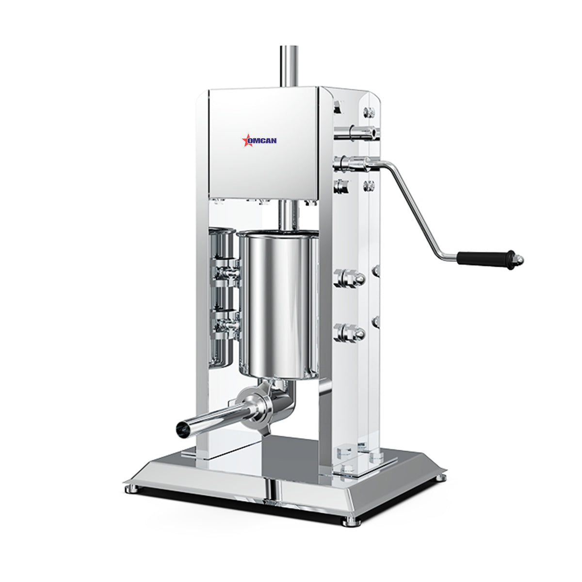 Omcan 47538 Manual Vertical Sausage Stuffer, 7 lbs Capacity, Stainless Steel, Gear Drive, Removable Cylinder | 5 - 10 lb