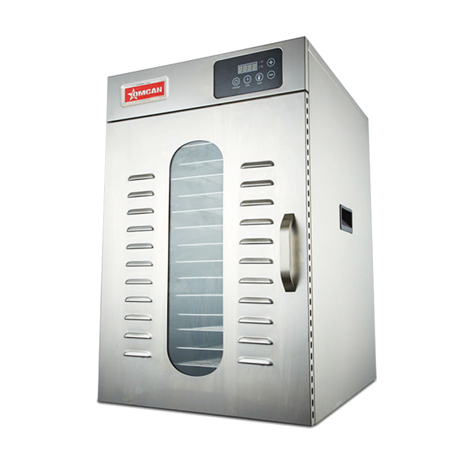 Omcan 47557 CE-CN-0016-E Commercial Food Dehydrator, 22.4"W x 18.5"D x 22.4"H, 16 Trays, Stainless Steel, 1000W, 120V