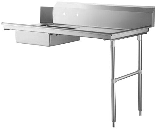 Omcan 47747 72" Soiled Stainless Steel Dishtable with Sink, 7" Splash Height / Right-Side