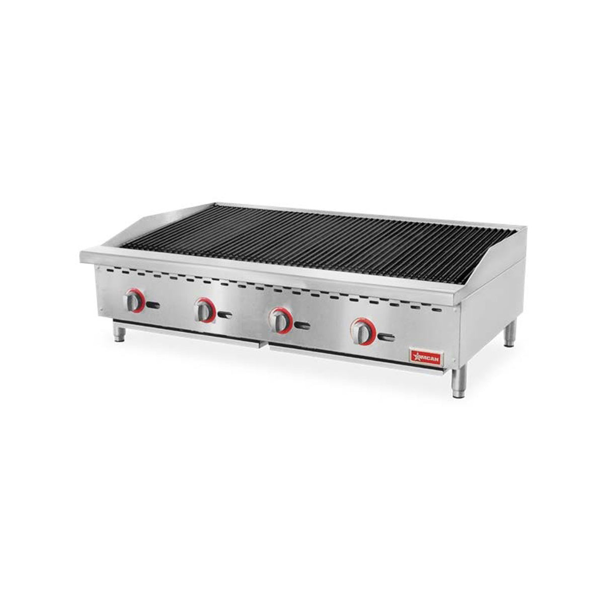 Omcan 47766 48" Countertop Gas Radiant Charbroiler w/ (4) Burners, 140.000 BTU