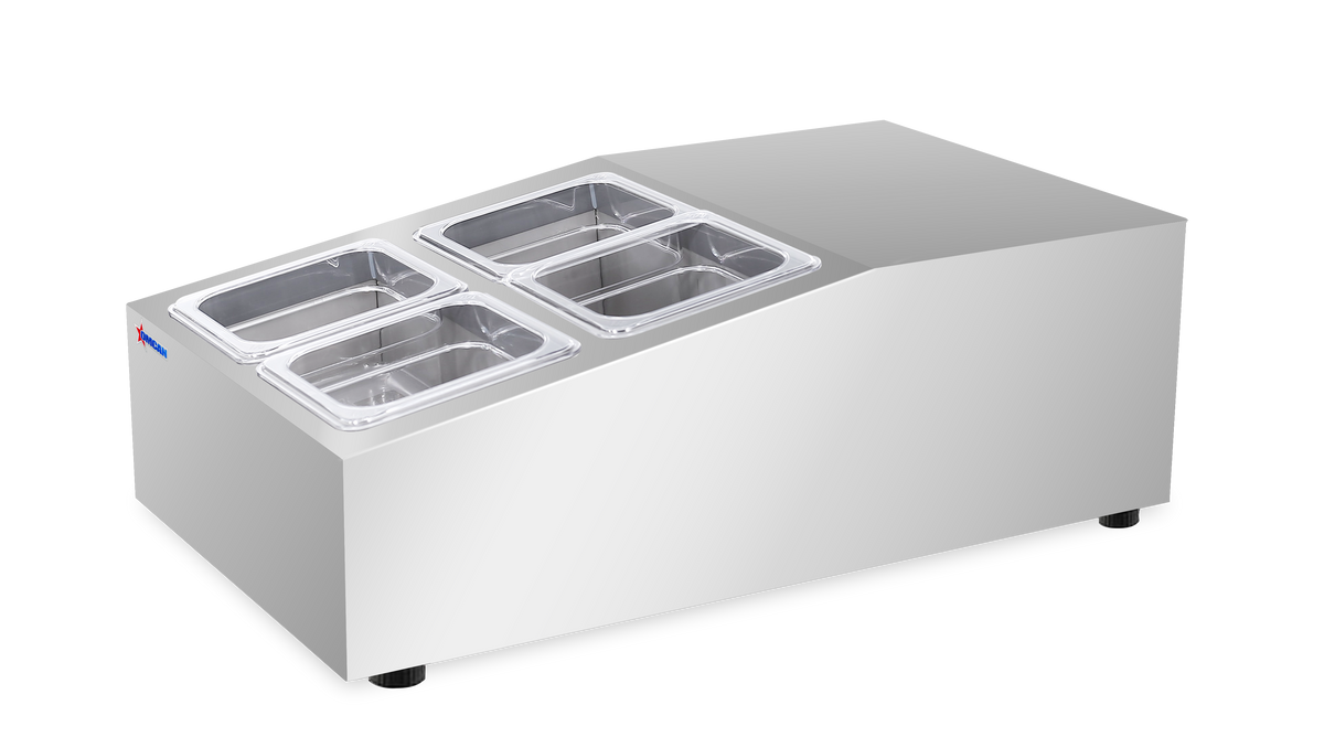 Omcan 47861 15" (Rs-Cn-0004) Refrigerated Prep Rail Salad Bar Station