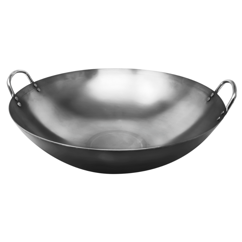 Omcan 47869 Mandarin Wok, 20" Diameter Iron Construction, Double Ear Handles, 2 Handles