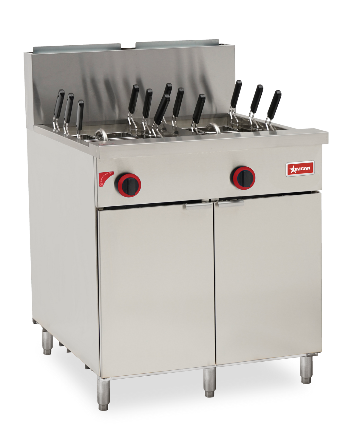 Omcan 48000 22 Gallon Gas Pasta Cooker, Double Tank, 140.000 BTU | 31.4" Wide