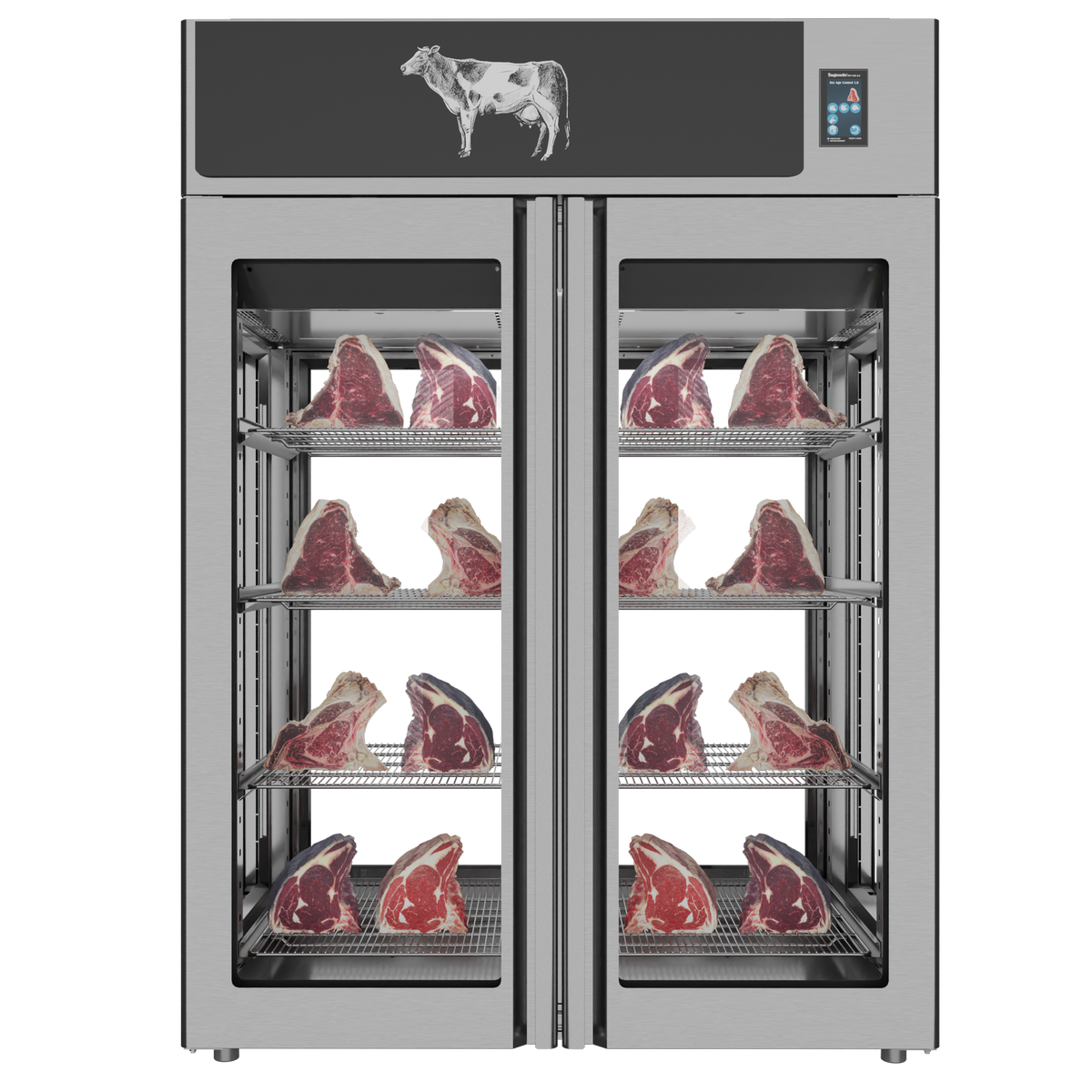 Omcan 48045 Stagionello Dry Age Cabinet - 49.5 cu. ft. Capacity, 26.6°F-95°F, Steel, Touch Screen, 980W 220-240V | 57.6" Wide