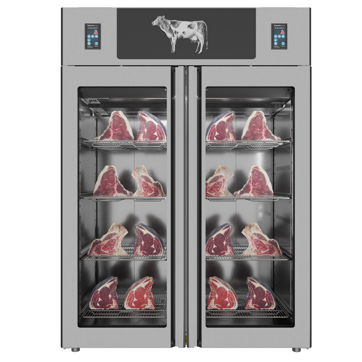 Omcan 48046 Stagionello Dry Age 3.0 Twin Cabinet - 49.5 cu ft, 26.6°F-95°F, Umiright humidity control, HACCP | 57.6" Wide