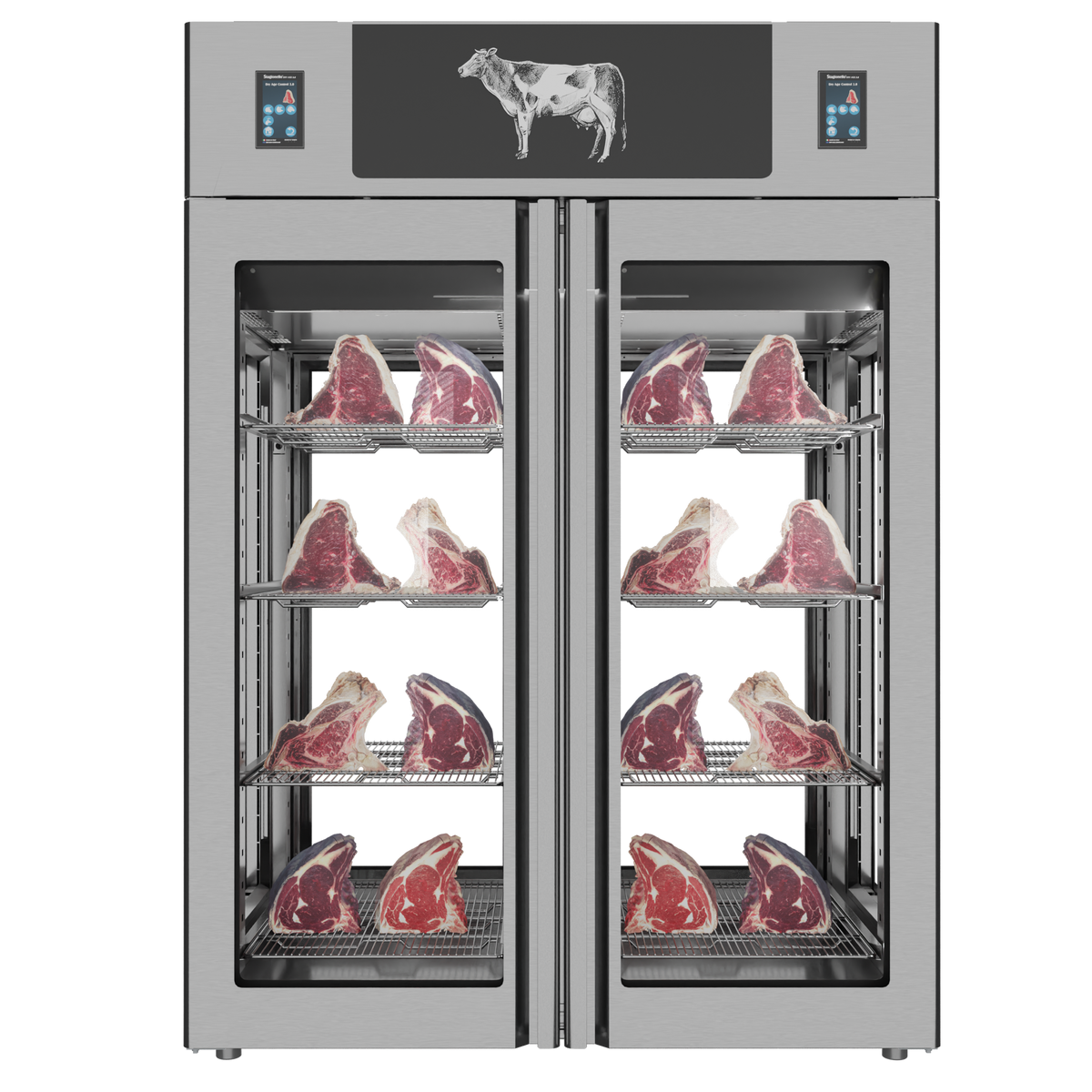 Omcan 48048 (MM-IT-1400-TWCAV) Twin Cabinet, 49.5 cu ft, 4.3" screen, 1300W, 220-240V, 26.6°F-95°F, Umiright humidity