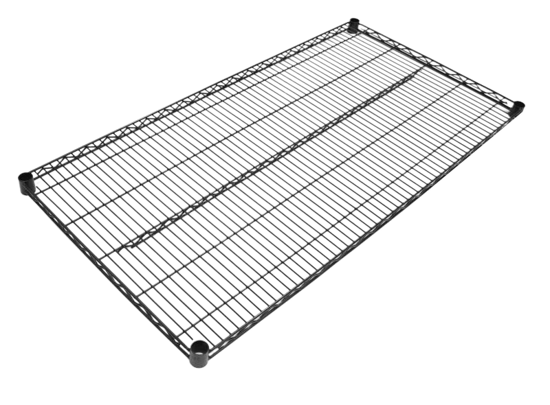 Omcan 48094 Wire Shelving, 18"D x 36"W, Black Epoxy Finish, NSF Certified, 1-Tier Stainless Steel Frame