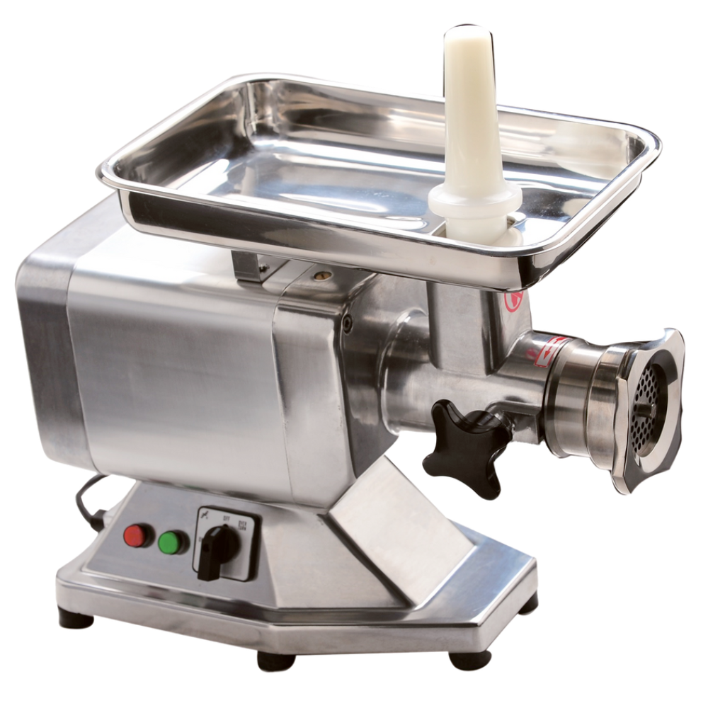 Omcan 48230 1.48 HP Electric Meat Grinder, #22 Hub, Die-Cast Aluminum Body, Stainless Steel Tray, 110-120V 60Hz | 20.8" Wide