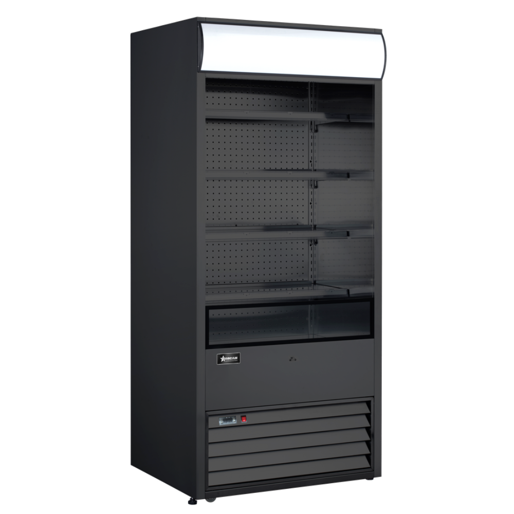 Omcan 48265 36" Vertical Grab-And-Go Refrigerated Open Air Merchandiser in Black