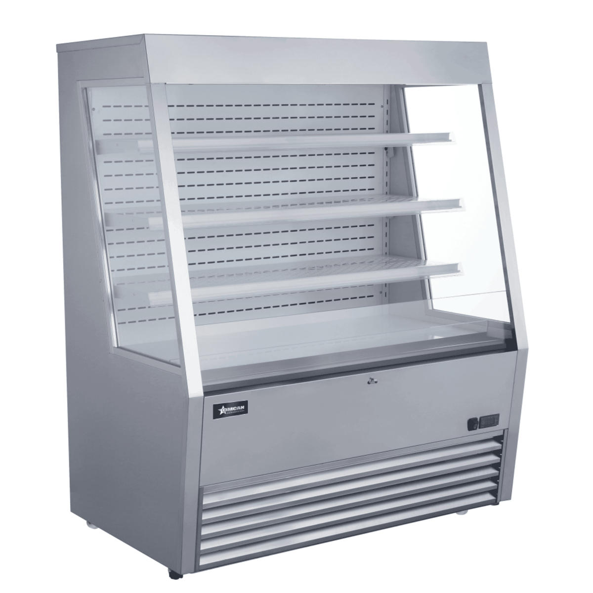 Omcan 48273 48" Vertical Open Air Merchandiser, Stainless Steel, 3 Shelves, 15 cu. ft.