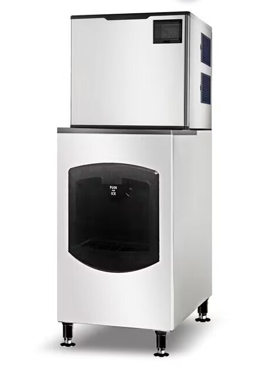 Omcan 48350 Cube-Style Ice Maker/Dispenser, 29-9/10" W x 75-4/5" H, 500 lb/Day, 220 lb Bin