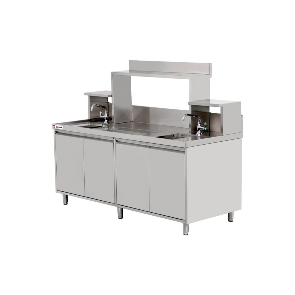 Omcan 48405 (48405) Bubble Tea Station, 27"W X 30"D X 34"H, (4) Swing Doors | stainless steel