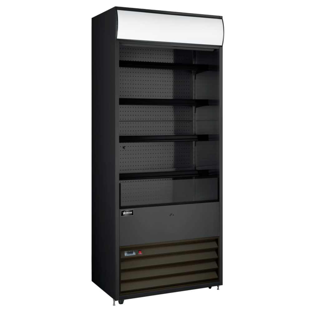 Omcan 48480 30" Vertical Open Air Merchandiser in Black, 5 Shelves, 15.5 cu. ft.