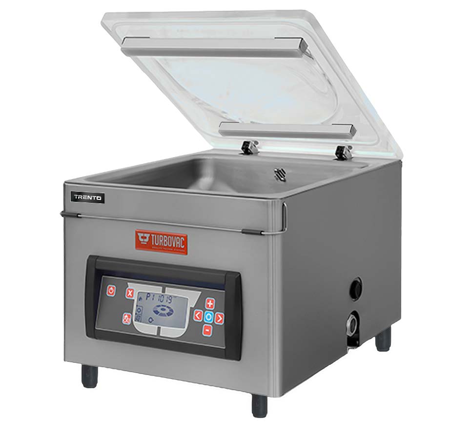 Omcan 48513 Trento Turbovac TS40 Countertop Sealer, 16" Seal Bar, 21m³ Pump, 10-Program LCD, 100-120V