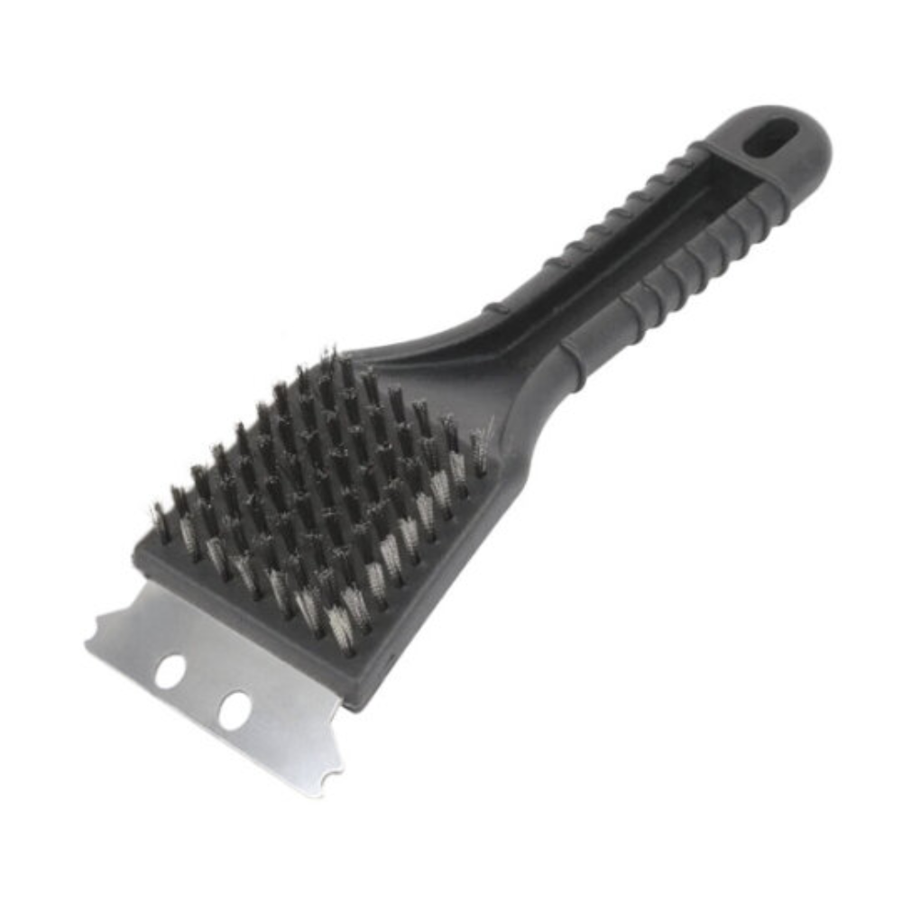 Omcan 48591 Panini Grill Cleaning Brush with Scraper, Nylon Bristles for Grills