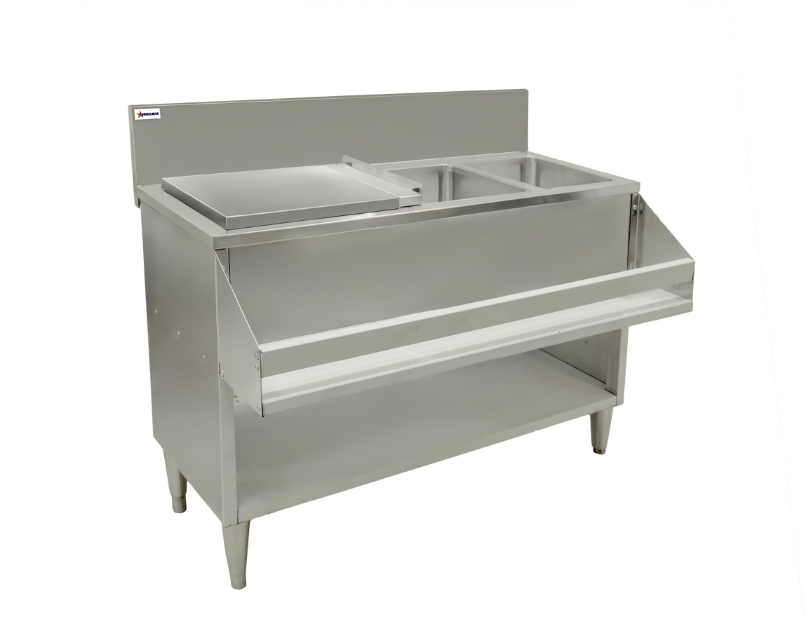 Omcan 48618 (48618) Cocktail Mix Unit, with Sink & Cover, 36"W X 24"D | stainless steel