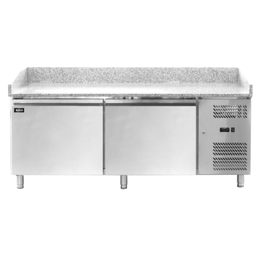 Omcan 48621 Pizza Prep Table Refrigerated Counter | 79.5" Wide