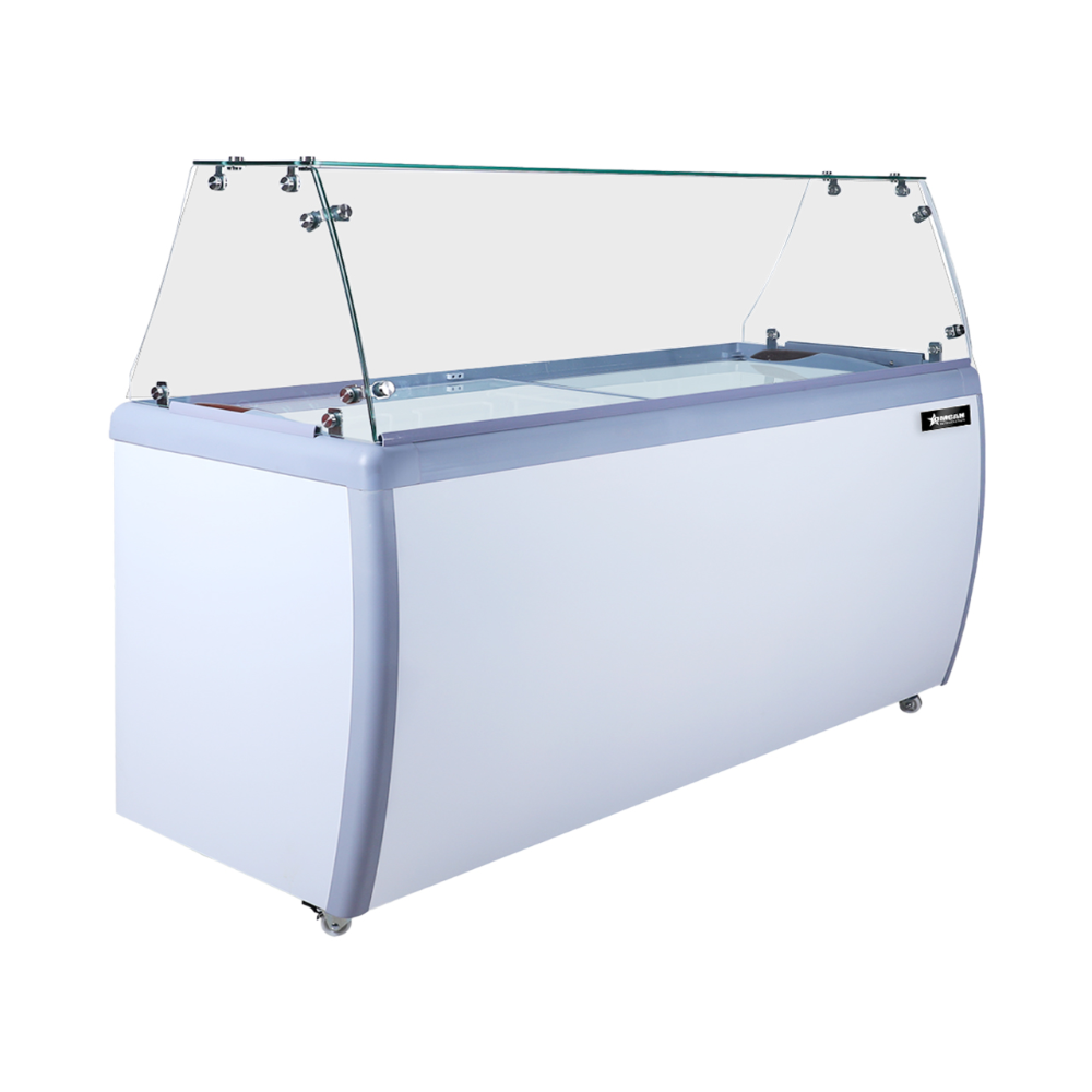 Omcan 48648 (FR-CN-0560-S) 71" Gelato/Ice Cream Dipping Cabinet w/ Sneeze Guard