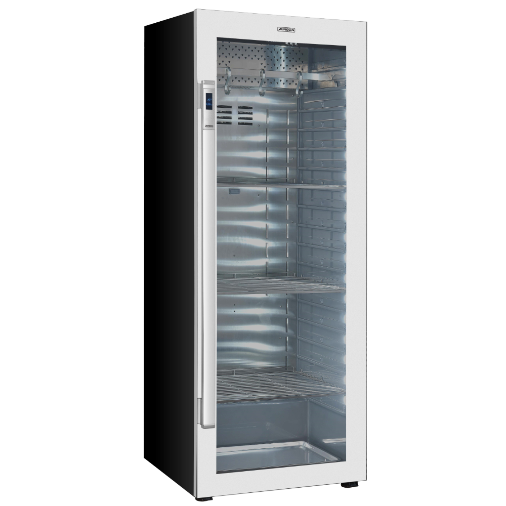 Omcan 49000 Aurora Dry Aging Cabinet 30" W, 21.89 cu.ft., 187.4 lbs. load, 32°F-77°F, Temp/Hum, UVC, 160W