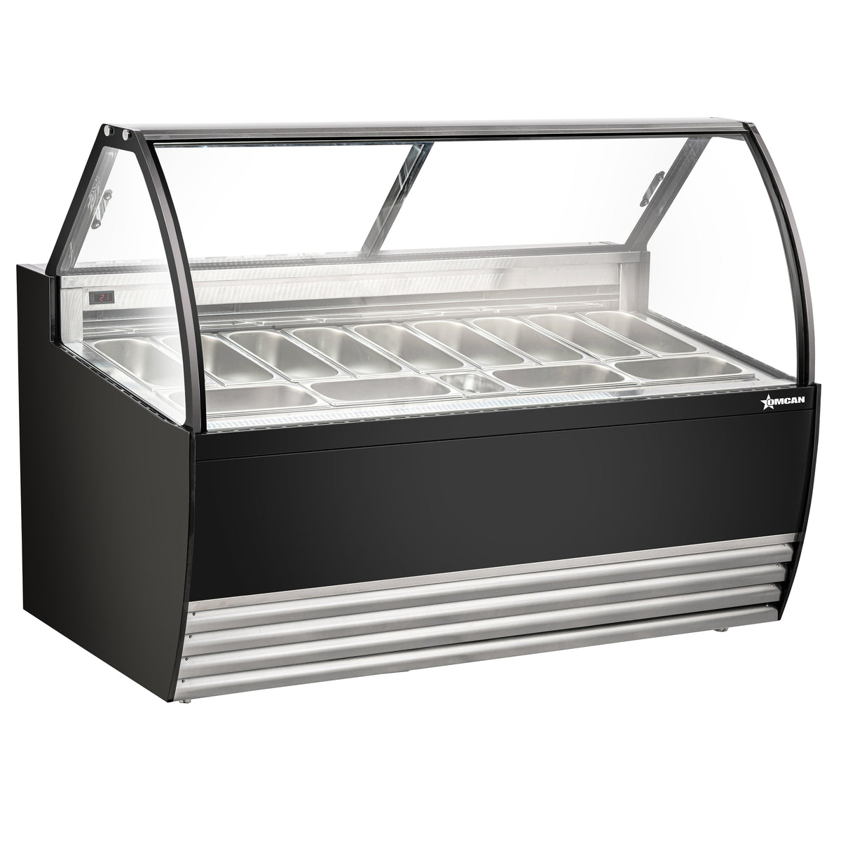 Omcan 49008 (FR-CN-00013B) 69" Gelato Dipping Cabinet w/ Curved Sneeze Guard