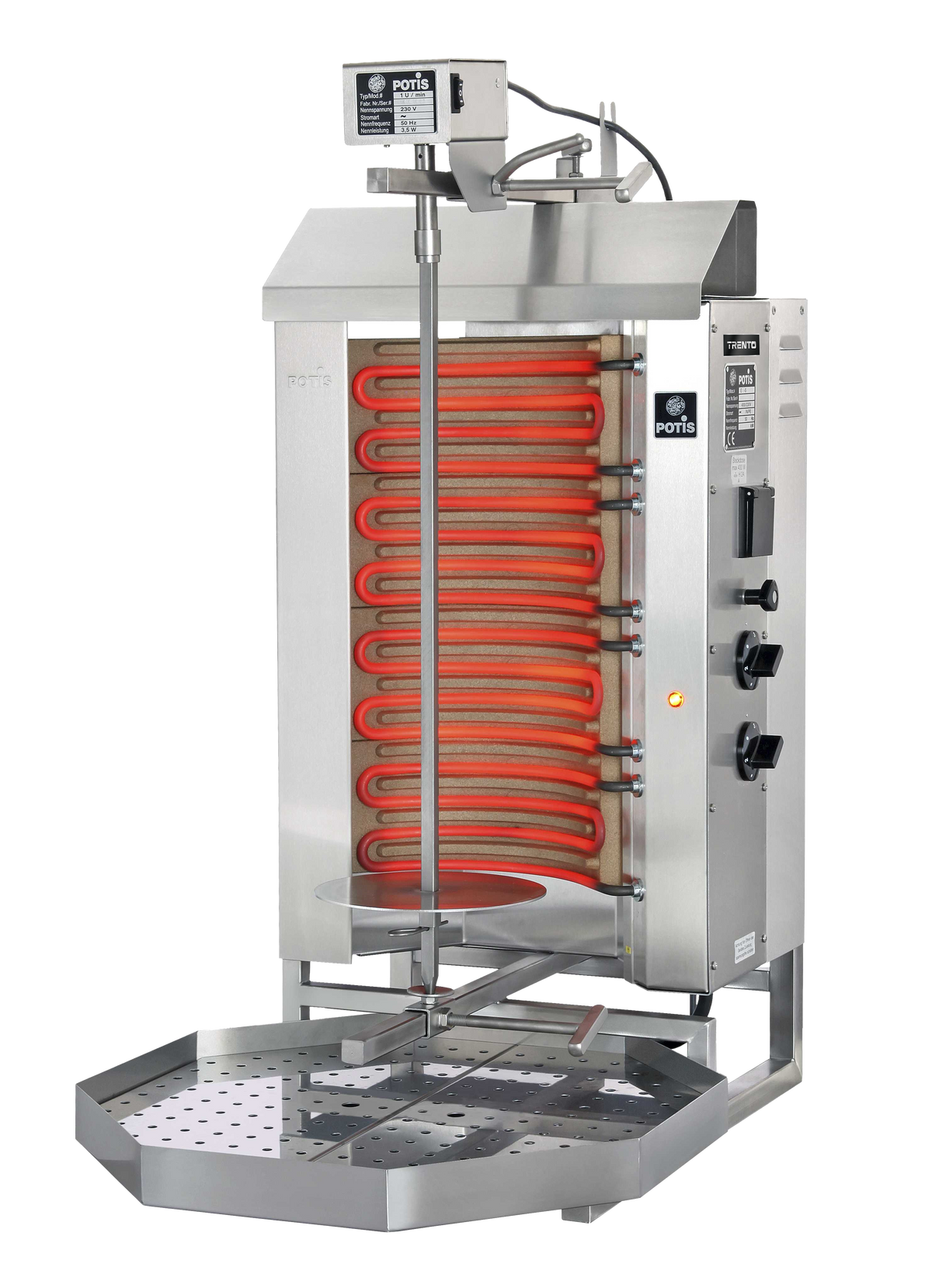 Omcan 49063 36" Electric Gyro Machine, 66.13 lbs, (2) Individual Controlled Infrared Burners | 12 - 69 lbs