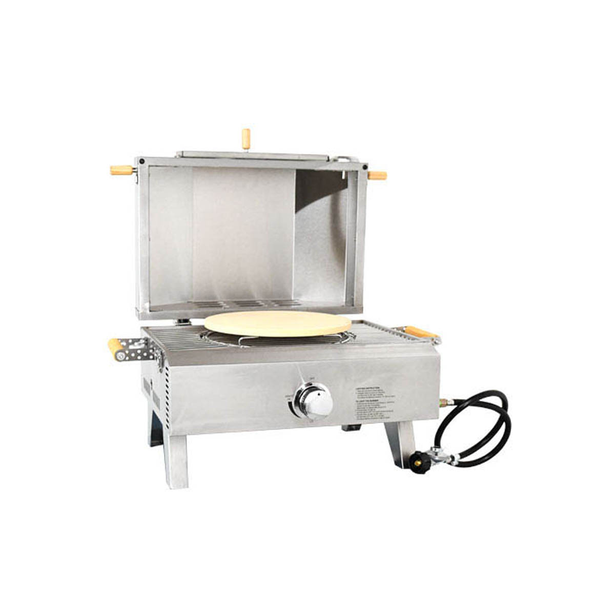 Omcan 49112 28" Single Deck Gas Countertop Pizza Oven w/ Foldable Legs, Propane Gas