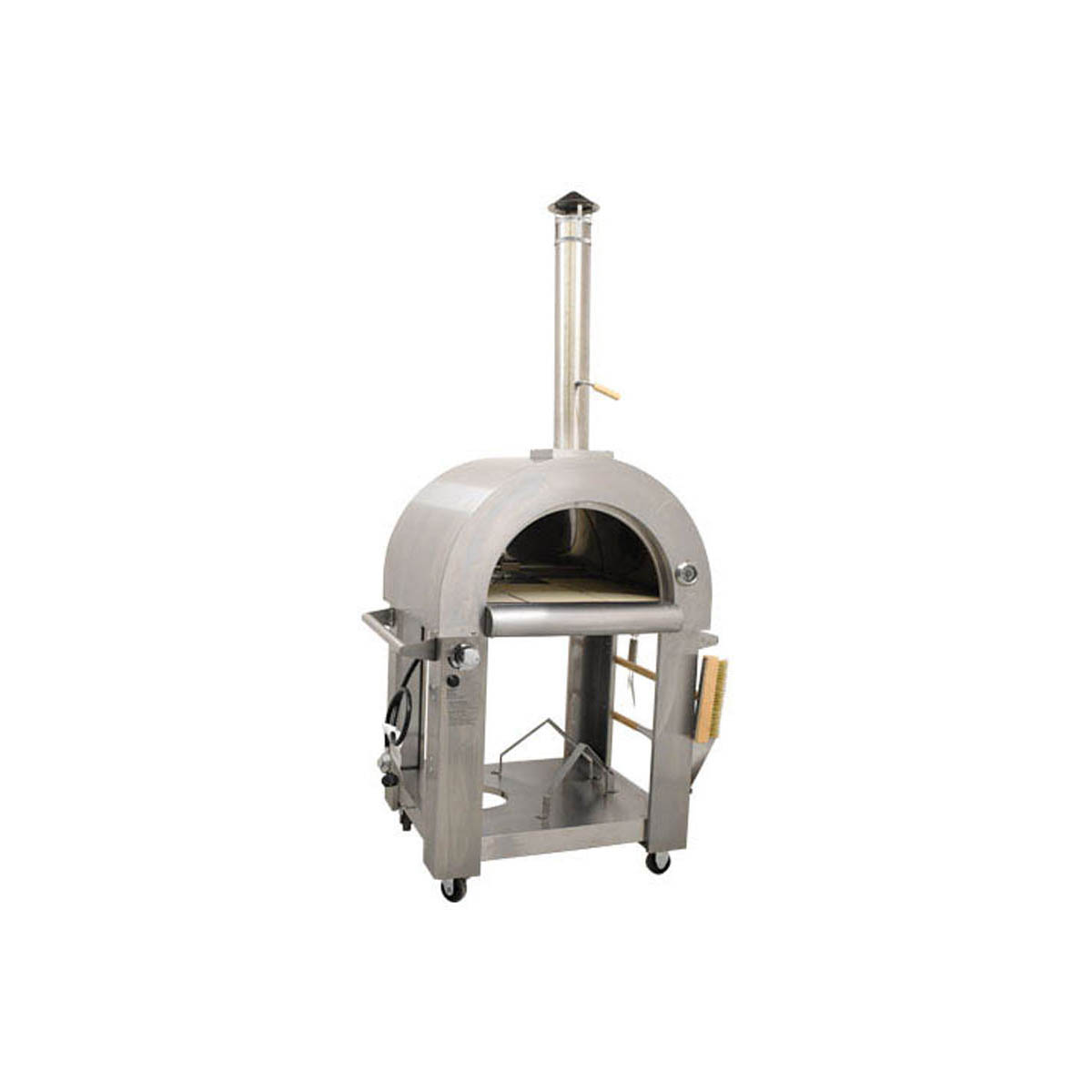 Omcan 49113 38" Single Deck Gas Countertop Pizza Oven w/ Accessories, Wood & Propane