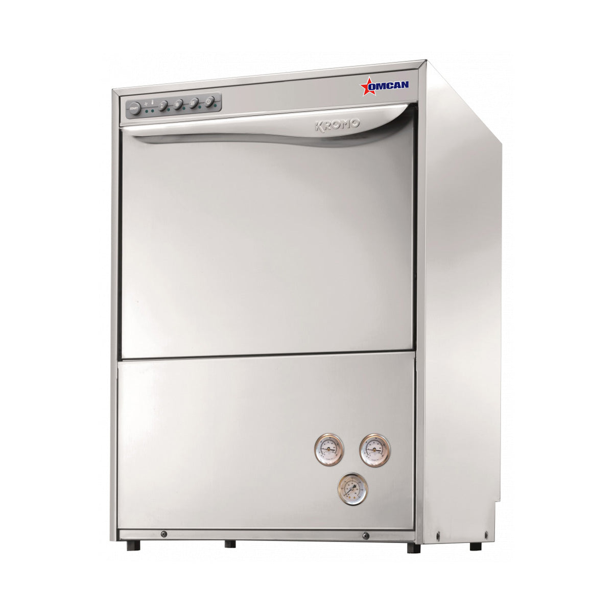 Omcan 49126 23" Undercounter Dishwasher,30 or 20 Racks/Hr-0.74 Gal/Rack-High Temp w/Booster | stainless steel