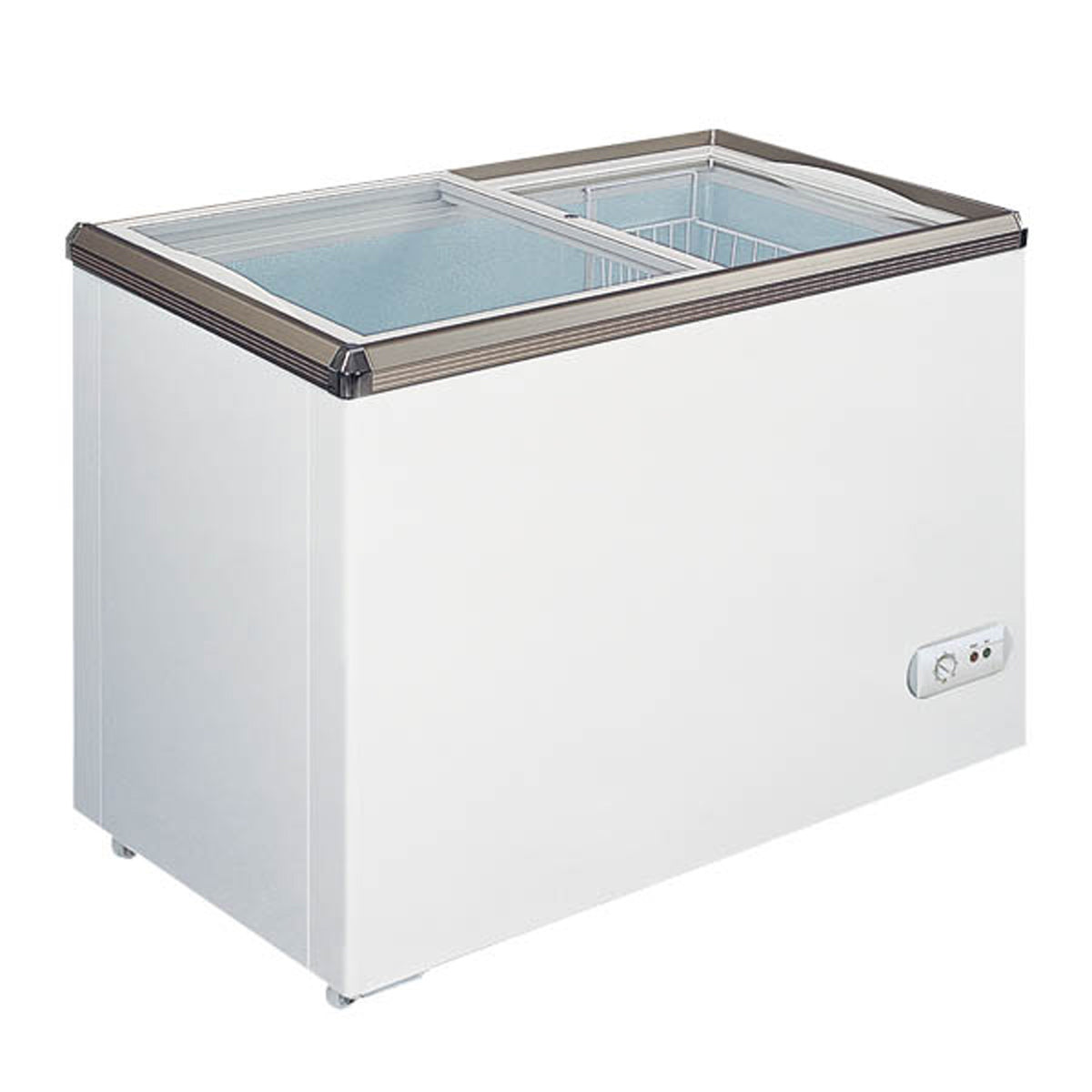 Omcan 49295 66" Ice Cream Display Glass Chest Freezer, 16.5 cu. ft.