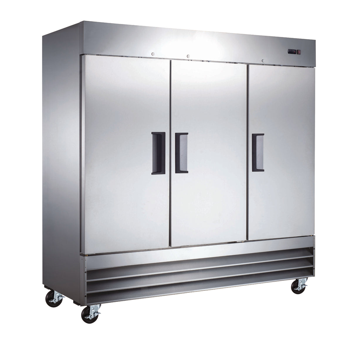 Omcan 50028 81" 3-Section Reach-In Refrigerator w/ 3 Solid Doors, Bottom Mount, 72 cu. ft.