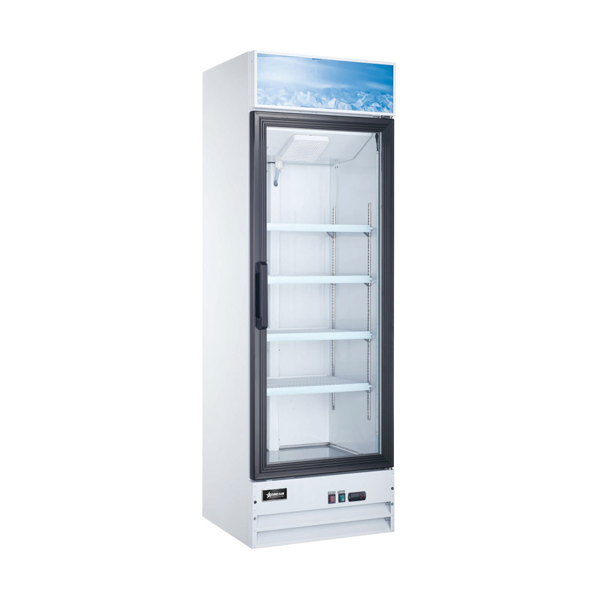 Omcan 50035 25" 1-Section Merchandiser Refrigerator with Glass Door, in White, 14 cu. ft.