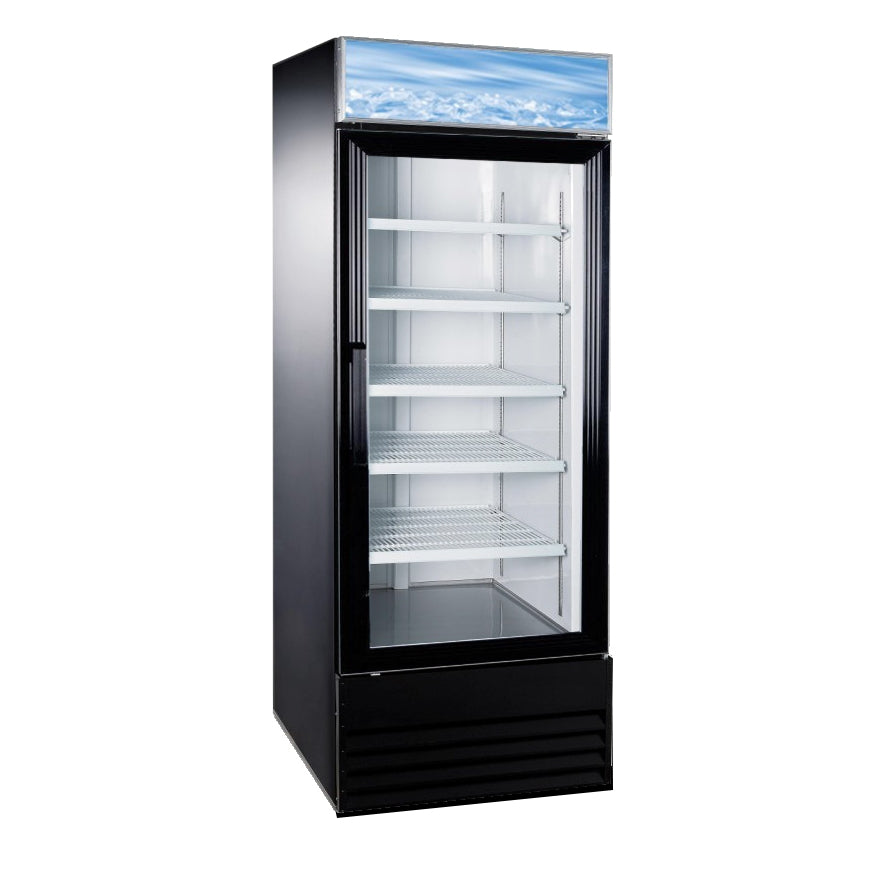 Omcan 50037 28" 1-Section Merchandiser Refrigerator with Glass Door, in Black, 23 cu. ft.