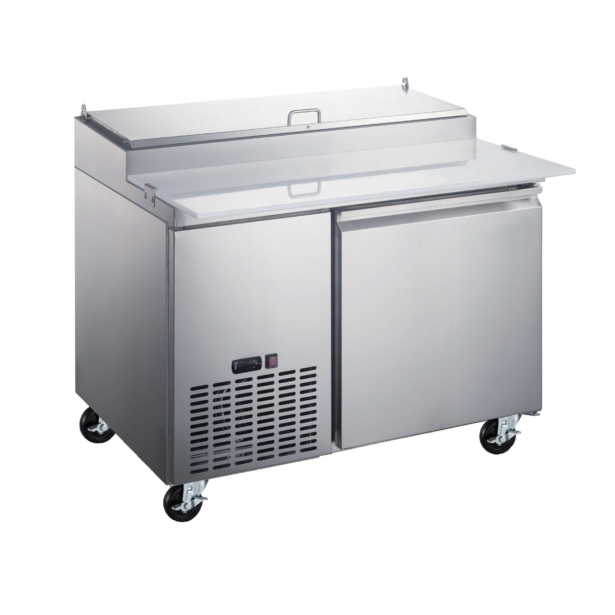 Omcan 50042 49" 1-Section Refrigerated Pizza Prep Table w/1 Door, (6) 1/3 Pans