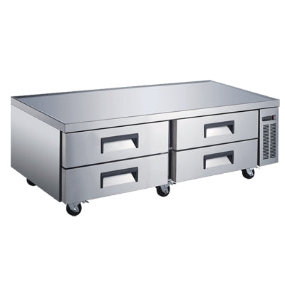 Omcan 50072 72" 4 Drawers Refrigerated Chef Base, Side Mounted, (8) full size pans