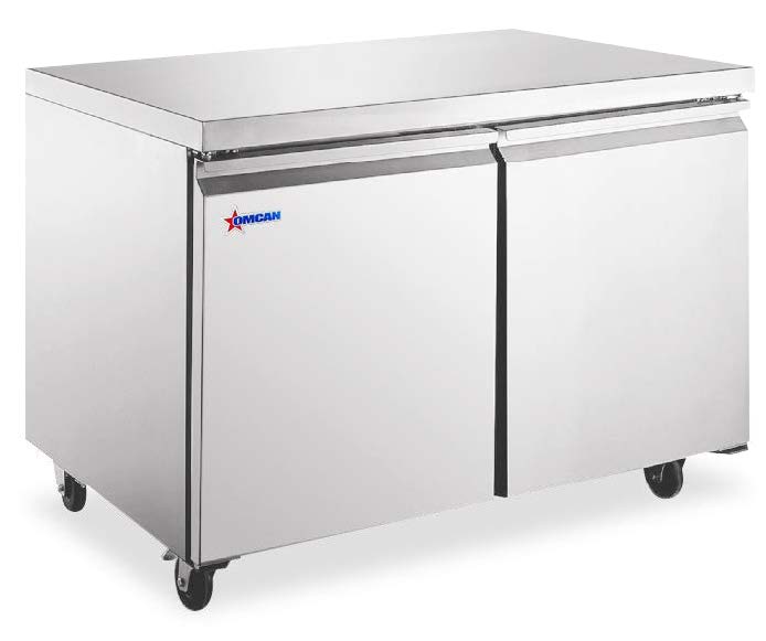 Omcan 50102 36" Two Solid Door Undercounter Refrigerator, Stainless Steel, 8.7 cu. ft.