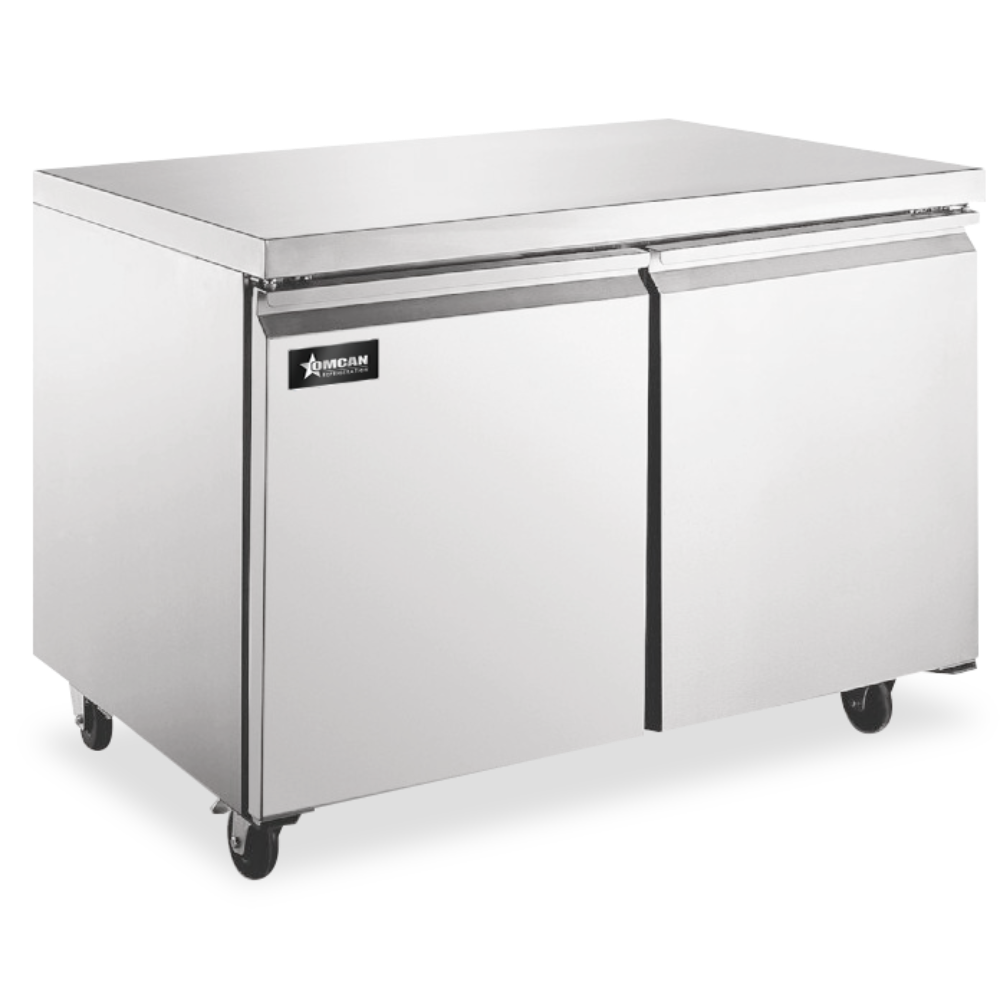 Omcan 50103 36" 2-Door Undercounter Freezer, Stainless Steel, 8.7 cu. ft., Auto Defrost