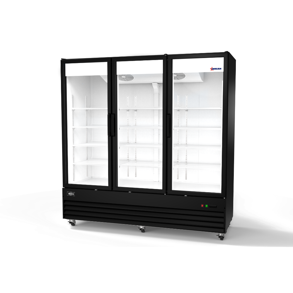 Omcan 50125 78" Three-Section Merchandiser Refrigerator, 59.5 cu.ft, Steel, 115V, 6.9A
